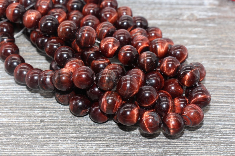 Red Tiger Eye Beads, Tiger Eye Round Stone Beads, Red Gemstone Round Beads #167 12mm