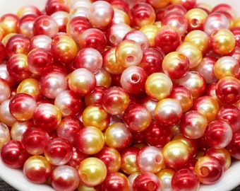 8mm Mermaid Ombre Pearls Beads, Faux Pearls Beads, Ombre Beads, Chunky Beads, Imitation Pearl Beads, Gumball Beads, Bubblegum Beads, #539