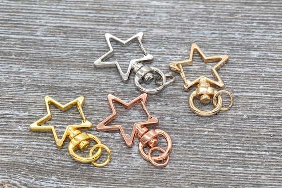 20Pcs Light Gold lobster swivel clasps key ring, Lobster Clasp,Swivel Clasp  Connector for Keychains,Strap for Purse Clip Add On, 33 x 12mm