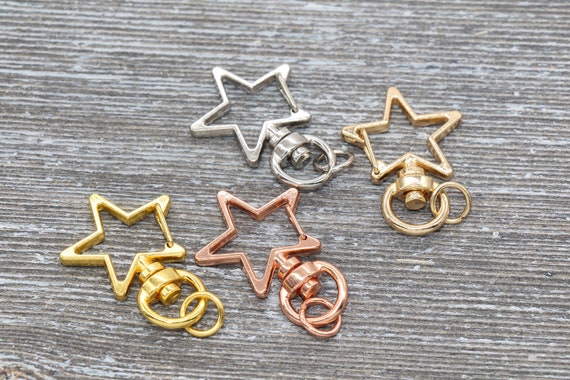 20Pcs Light Gold lobster swivel clasps key ring, Lobster Clasp,Swivel Clasp  Connector for Keychains,Strap for Purse Clip Add On, 33 x 12mm