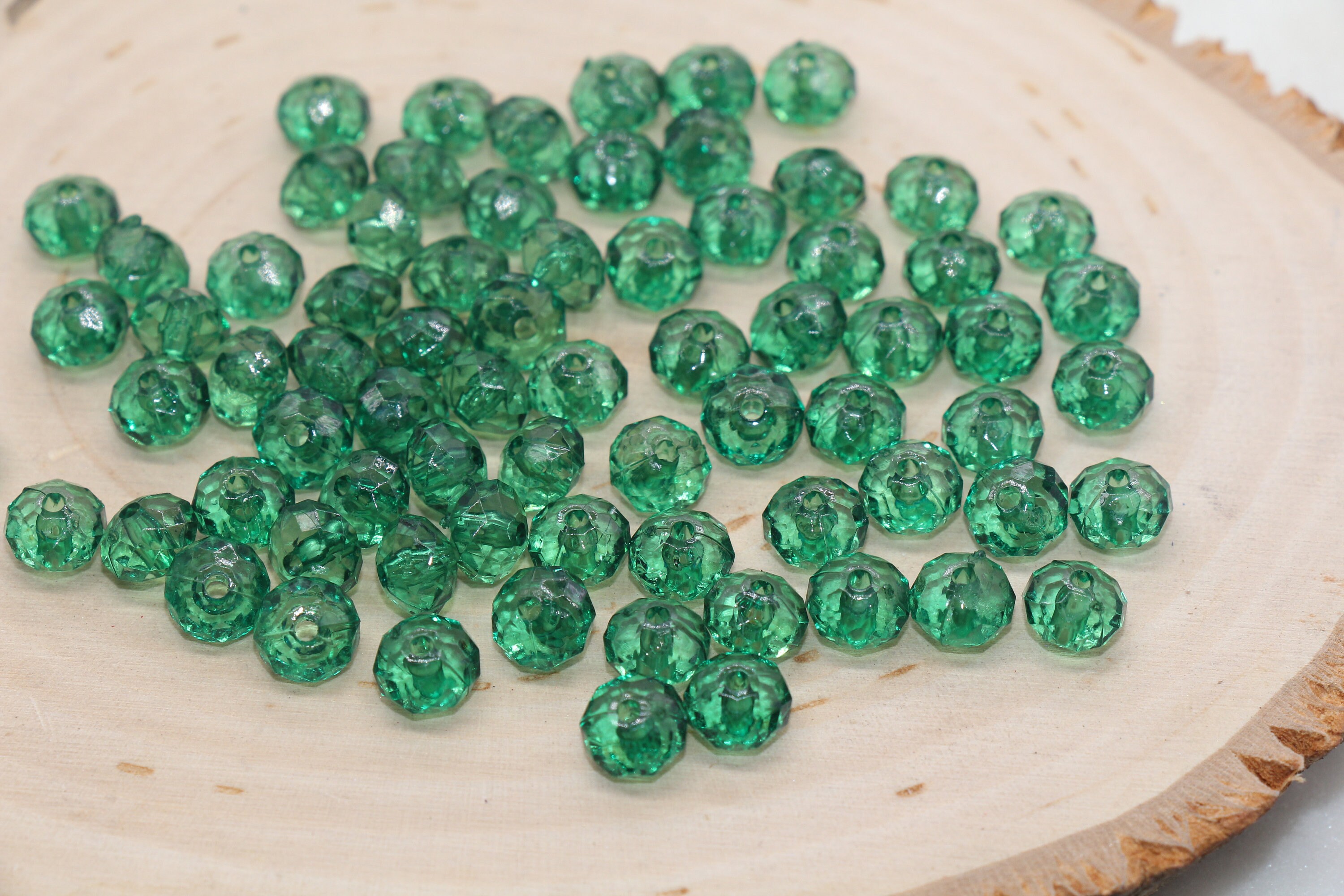 Brin De Perles Diamants Verts Naturels à Facettes - 8 Pouces, Lot, Neuf Avec étiquettes