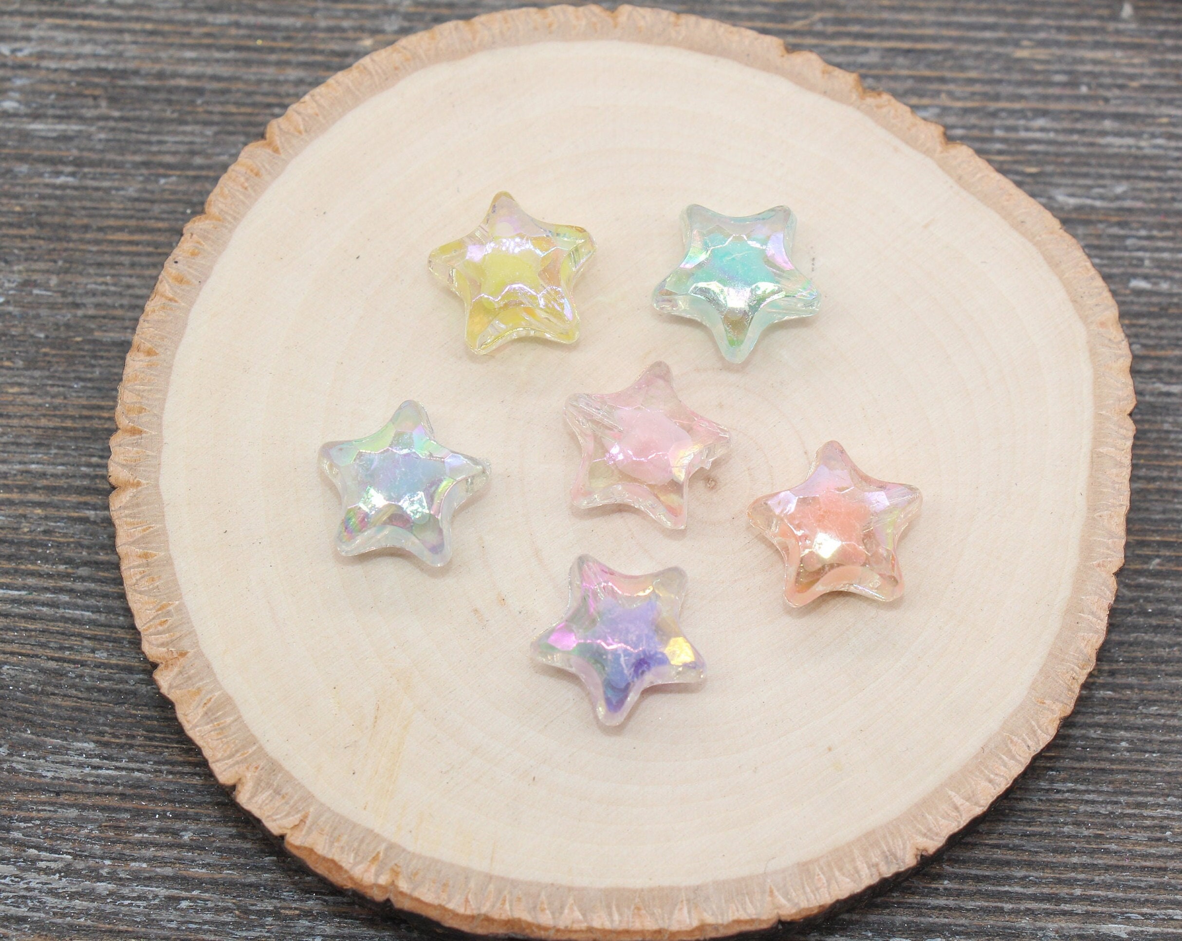 Translucent Multicolored Star Beads, Rainbow Acrylic Star Beads, Plastic  Colorful Star Beads, Star Shaped Beads, 2721 