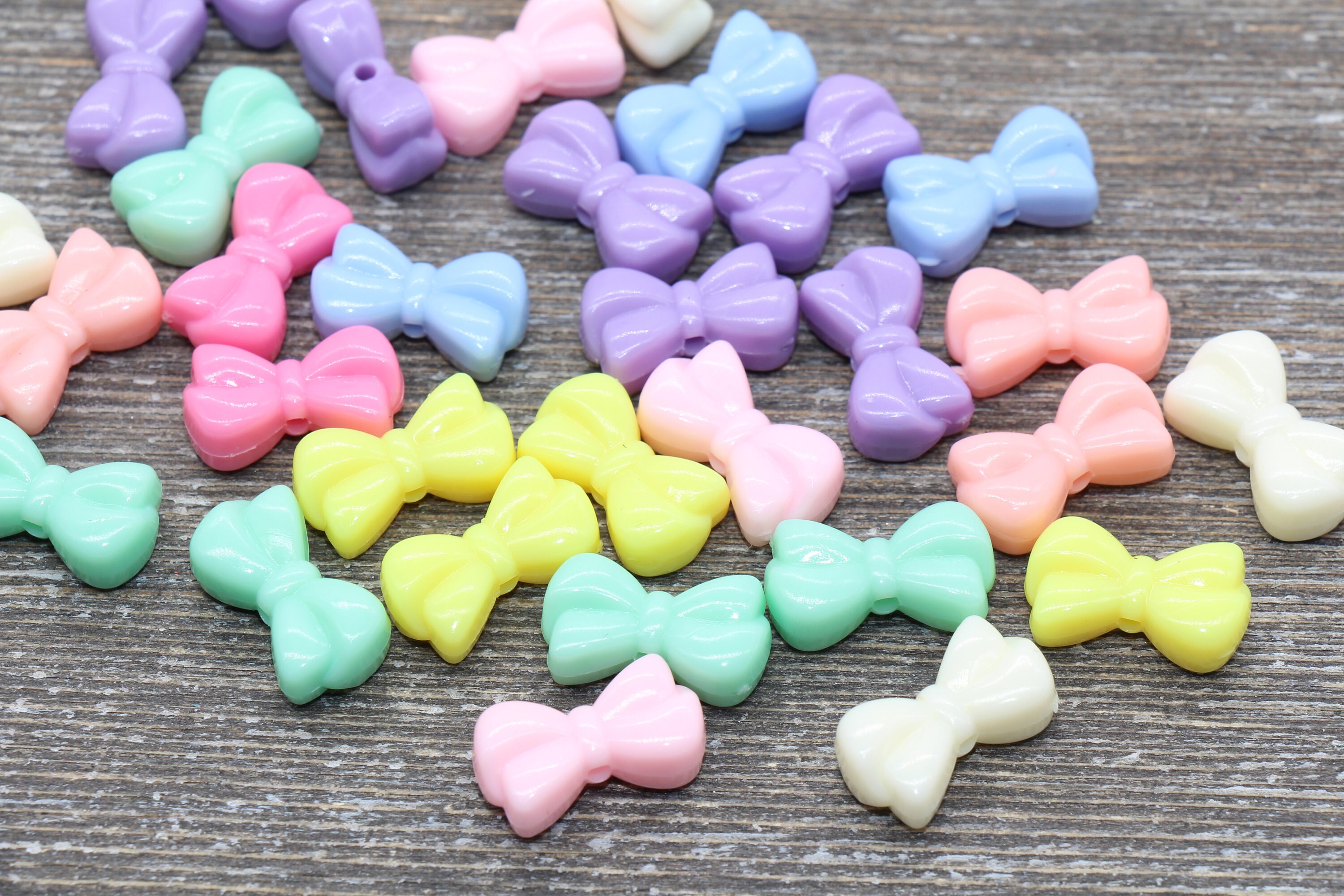 Colorful Bow Beads Packs of 10 