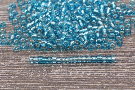 6/0 Sky Blue Seed Beads Silver Lined Round Glass Seed Beads 4mm