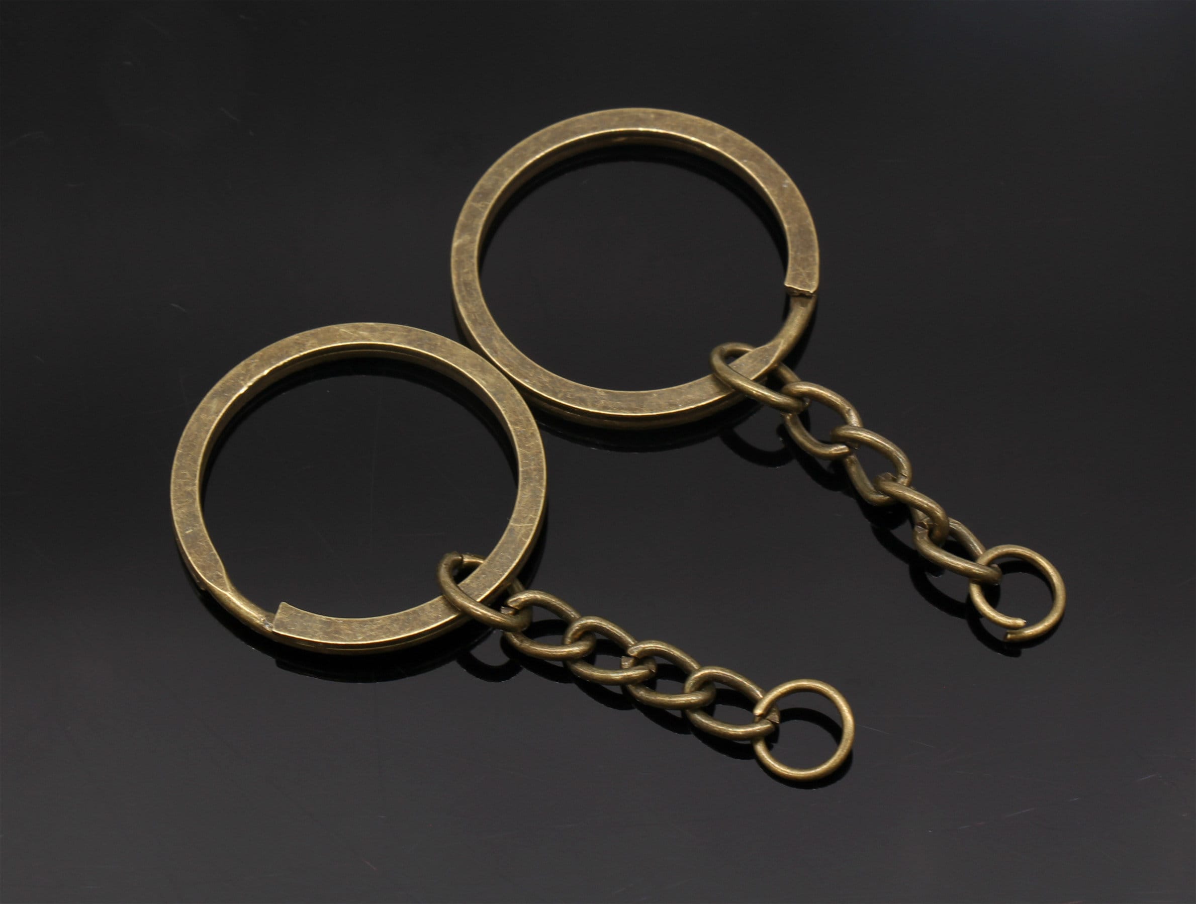 8 Pcs Bronze Split Key Chain Rings with Chain and Jump Ring Etsy
