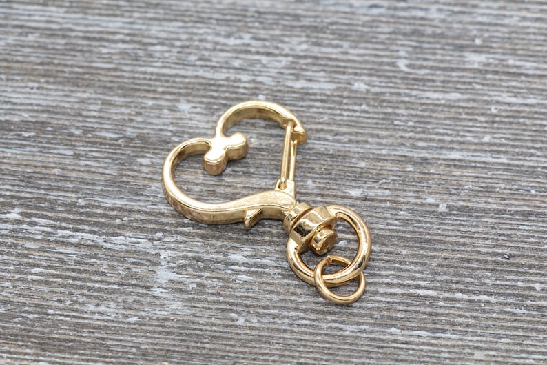 5 Heart Clasp Key Chain Heart Swivel Clasp Key Rings Heart Etsy