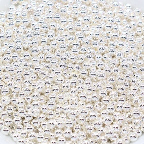 Silver Spacer Beads, Silver Round Beads, Round Silver Beads, Size 4mm 6mm Silver Beads