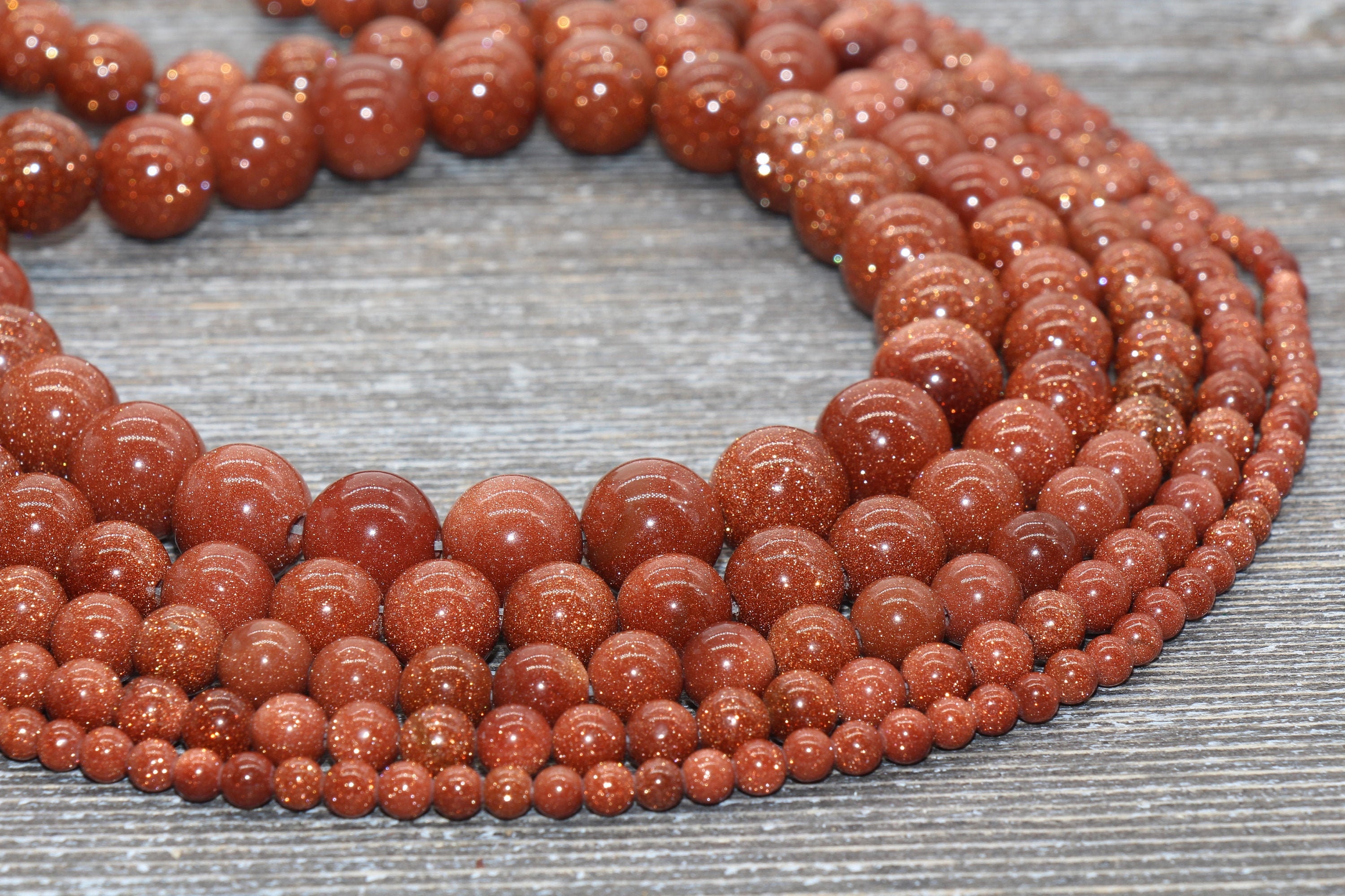 Gold Sandstone Beads Loose Goldstone Beads Smooth Gemstones - Etsy