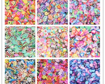 Assorted Polymer Clay Slices, Clay Slices for Slime, Fimo Slices, Multiple Designs