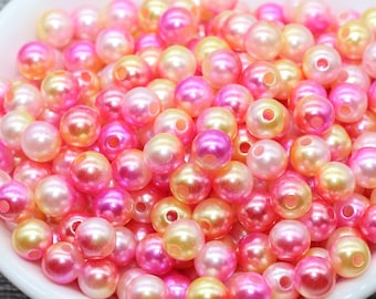 8mm Mermaid Ombre Pearls Beads, Ombre Beads, Chunky Beads, Imitation Pearl Beads, Gumball Beads,  #543