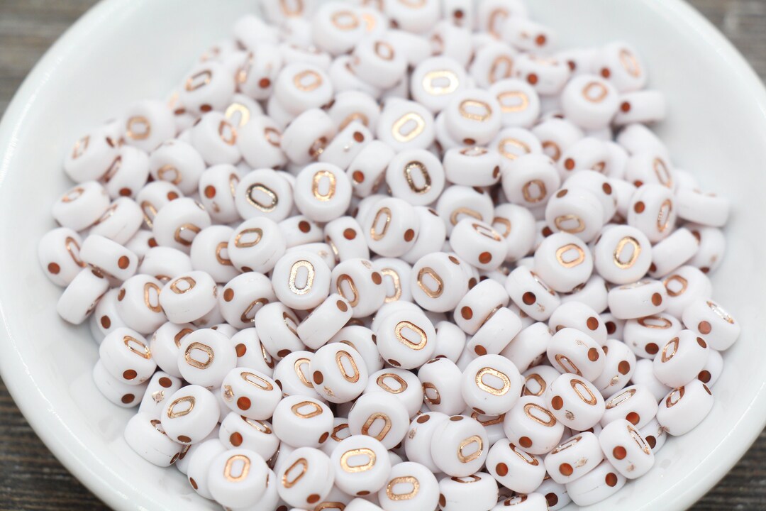 Letter O Alphabet Beads, Rose Gold Letter O Beads, Individual Letter O ...