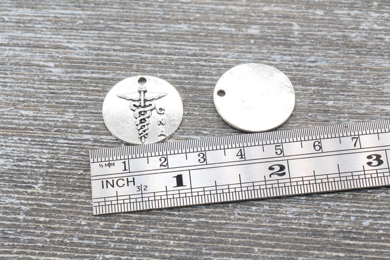 4 CNA Charms Medical Symbol Charms Antique Silver Charm 22mm YD4334