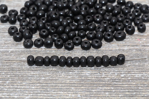 Buy 5mm Black Glass Seed Beads Size 3 0 Black Opaque Czech Seed