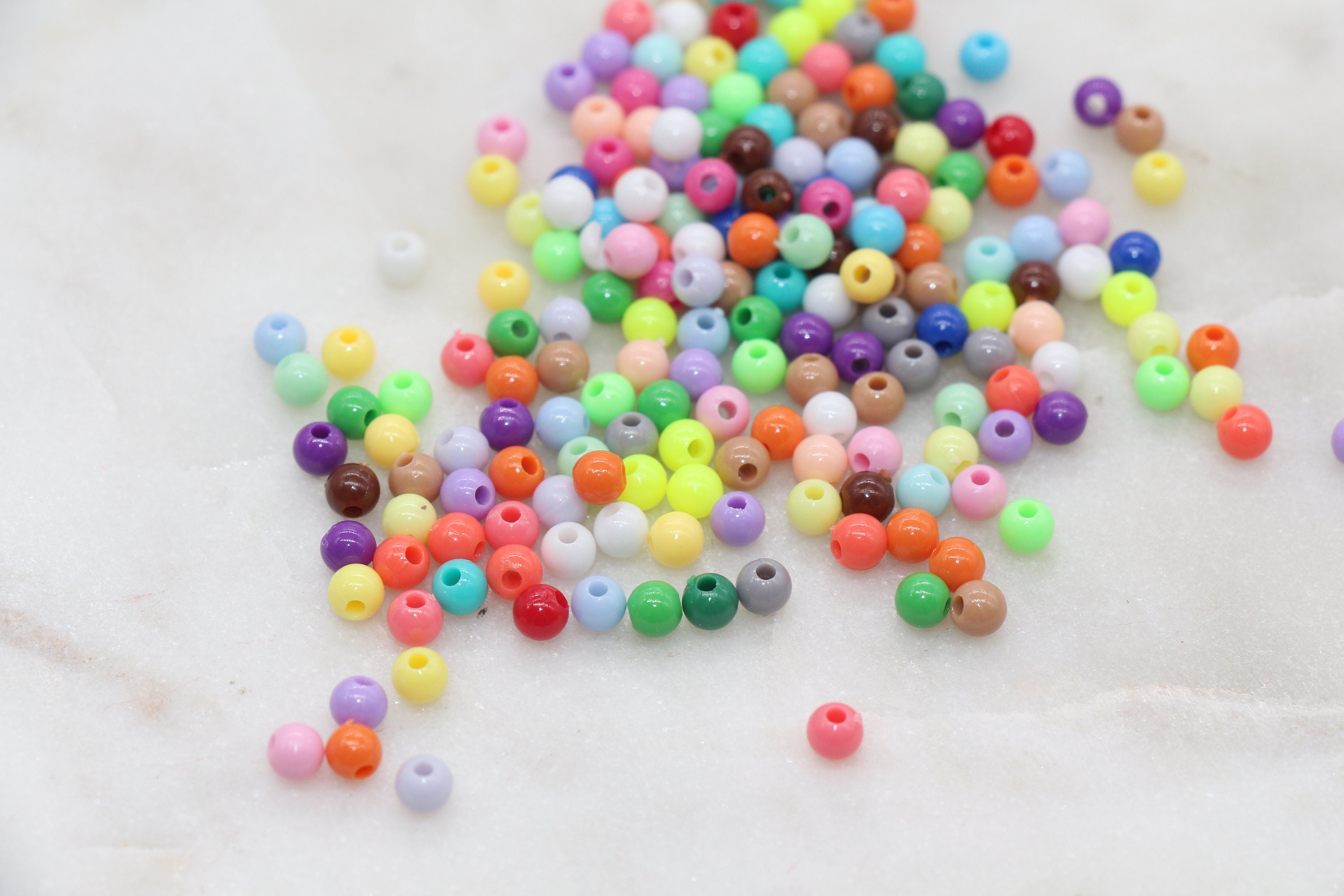 1000 perline a botte minuscole in acrilico di colori misti 6X4 mm per bambini Kandi Craft  36