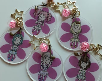 Bang Dream Bandori Pastel Palettes Double Sided Clear Acrylic Keychain Charms