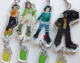 Jet Set Radio Double Sided Clear Acrylic Keychain Linking Charms