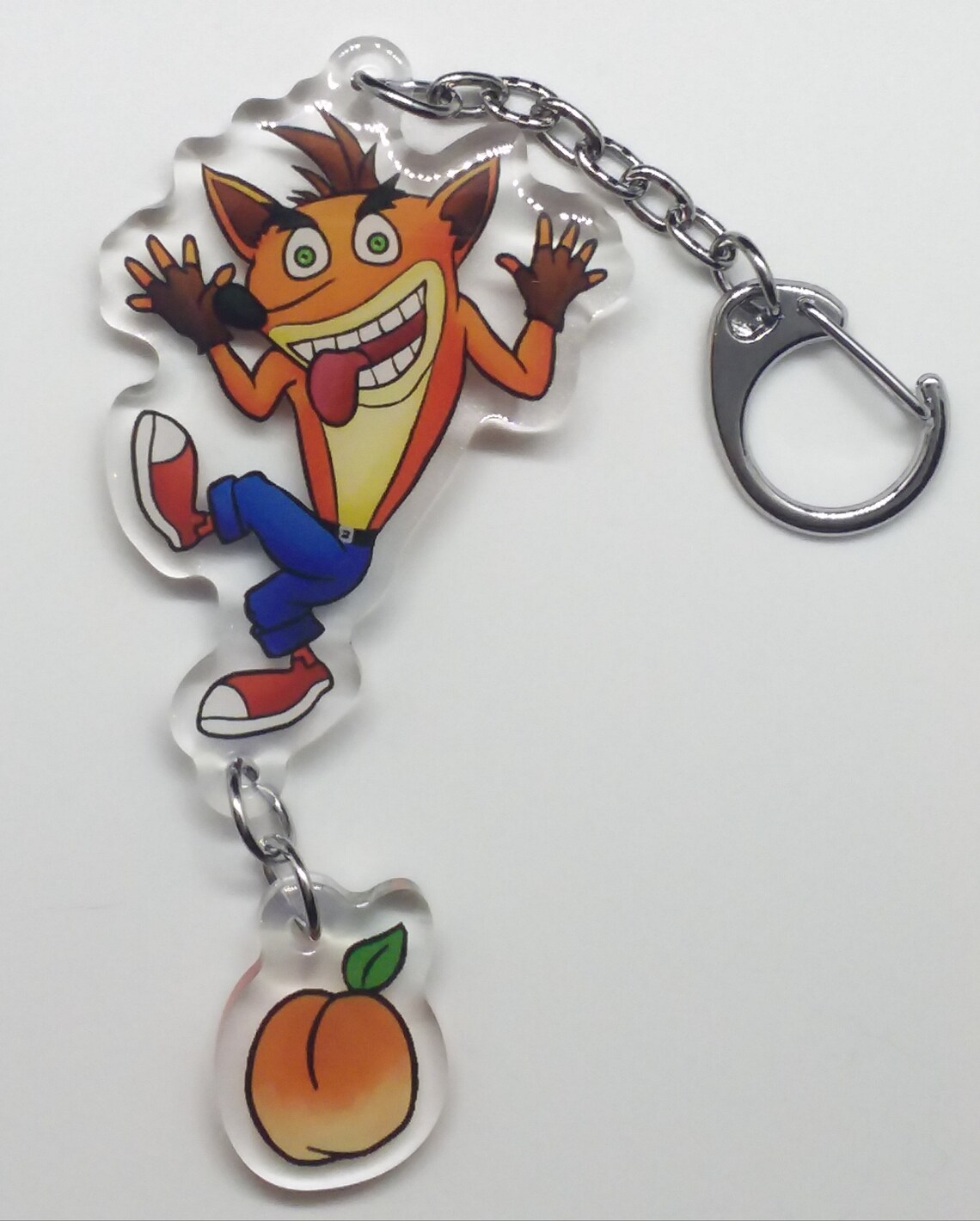 Crash Bandicoot Double Sided Clear Acrylic Keychain Linking Etsy