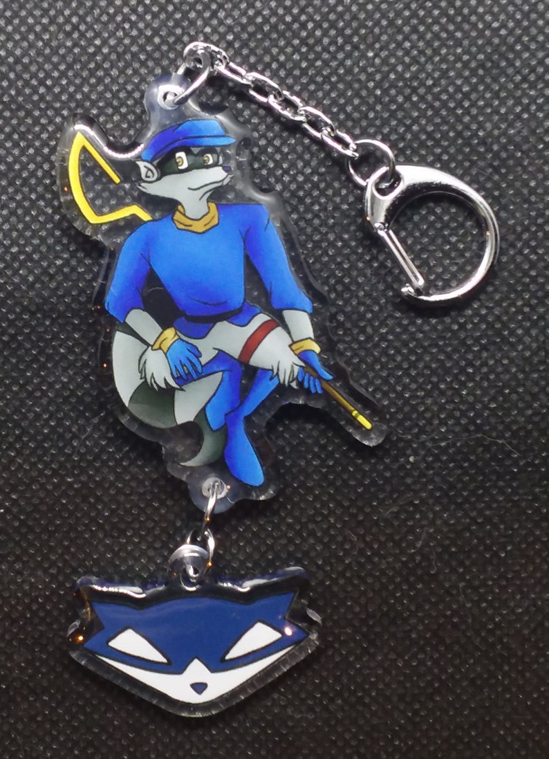 Sly Cooper Double Sided Clear Acrylic Keychain Linking Charms image 3