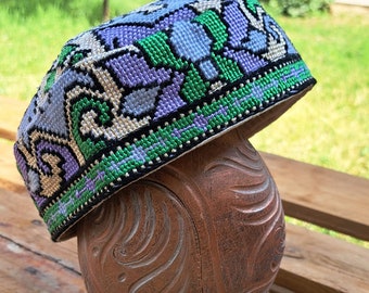 Traditional Uzbek hand embroidery head wear ,duppi cap, skullcap,duppi,hat.