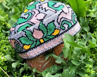 Traditional Vintage uzbek headwear Duppi cap, skullcap.