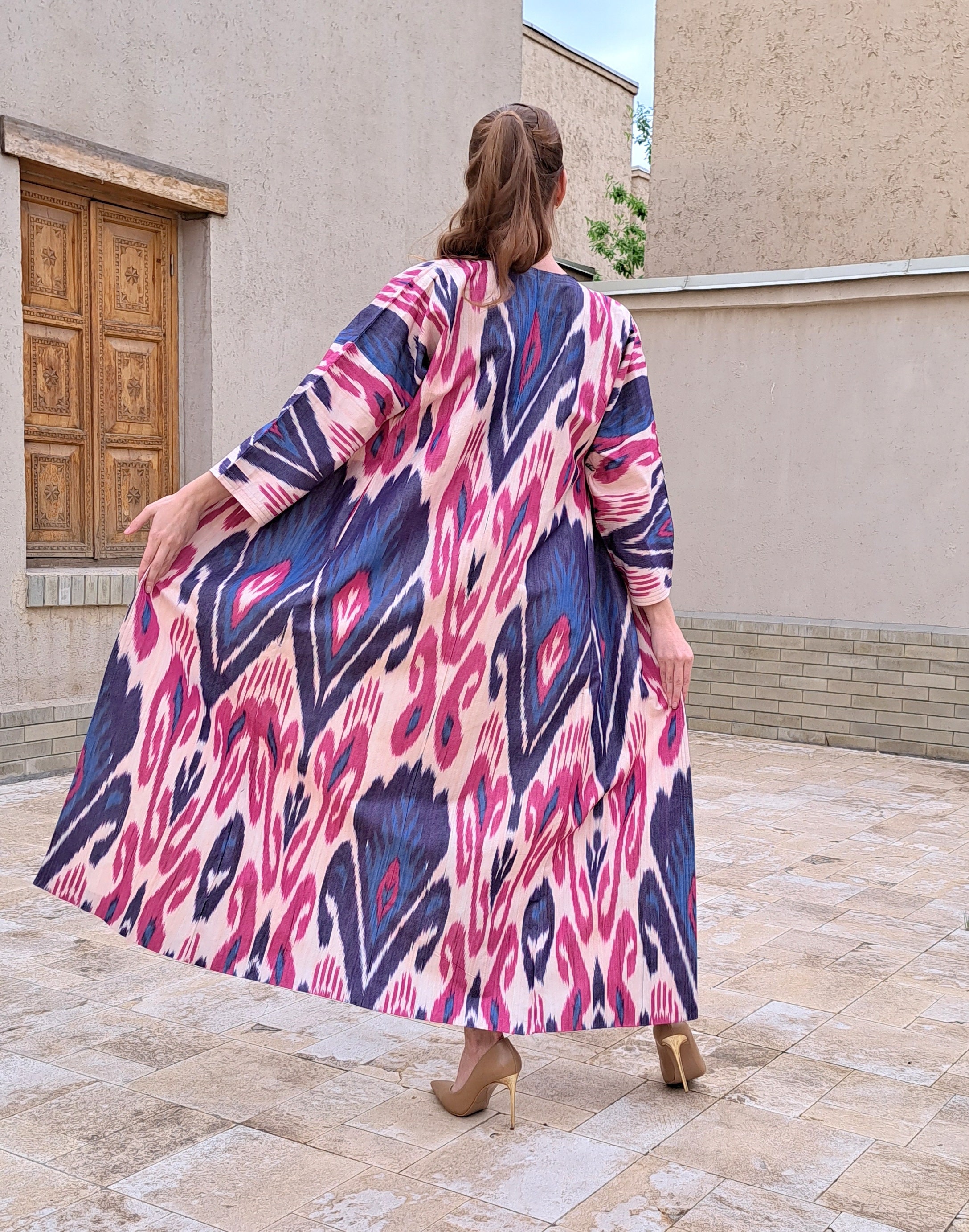 Handwoven Uzbek Ikat Chapan coat robekaftan jacket. - Etsy