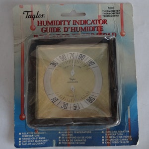 Taylor Humidity Temperature Desktop Weather Station 4&quot; Square New Still in Package