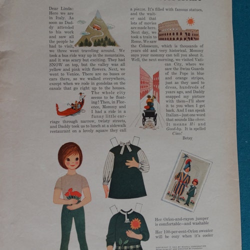 Original Betsy Mccall Paper Doll Magazine Page Titled - Etsy