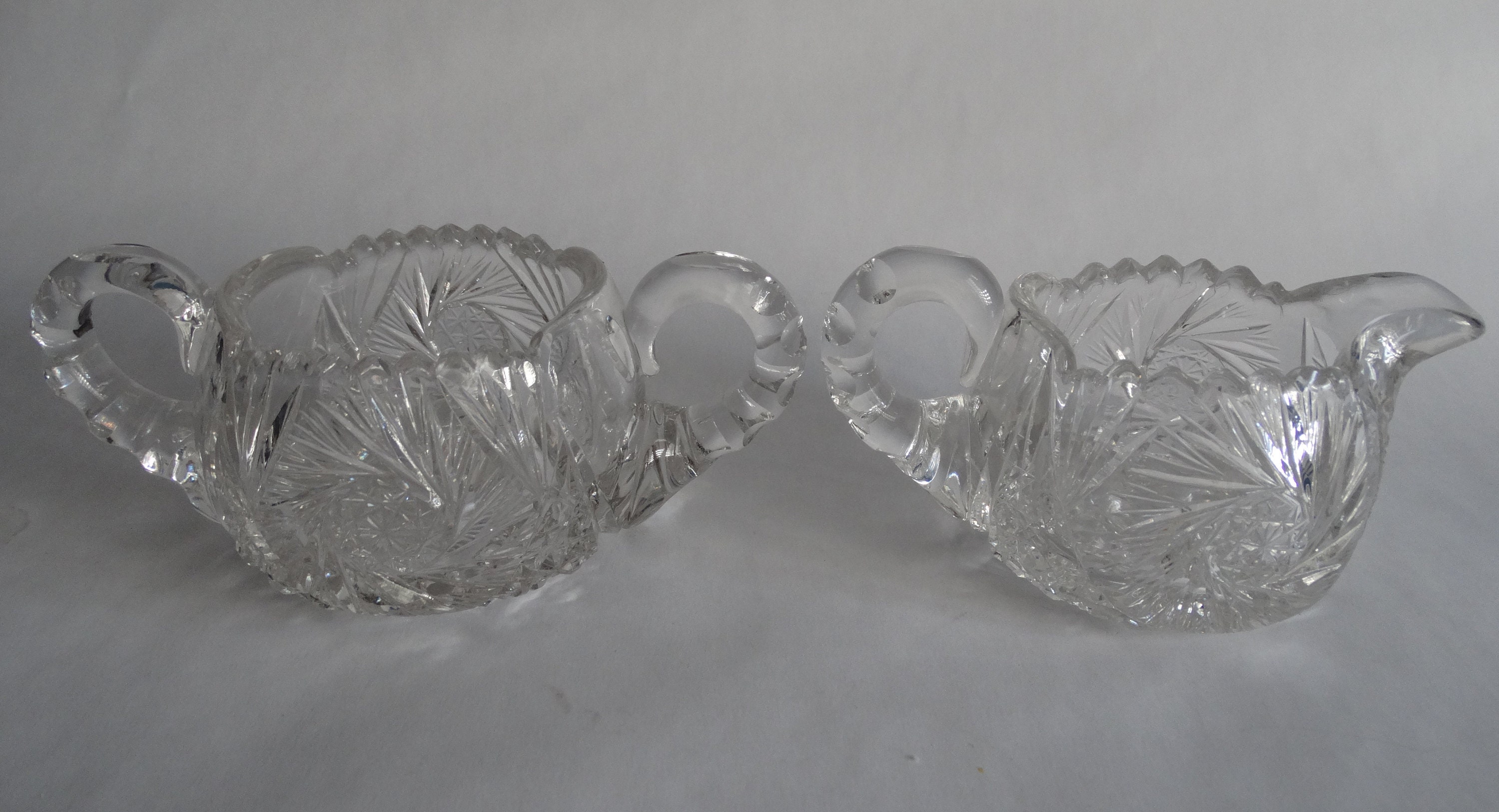 Vintage Lead Crystal Cream and Sugar Set Glass Creamer & Etsy