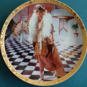 Barbie 1920&#39;s Flapper Collector Plate 640 of 10,000 Enesco 1995 Free Shipping