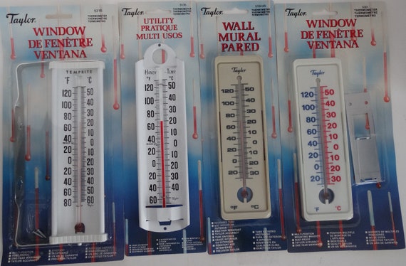 Buy Taylor Thermometers Set of Four 4 Different Vintage Wall Thermometers  Metal Wall Window and Plastic Wall and Window Indoor or Outdoor Online in  India 