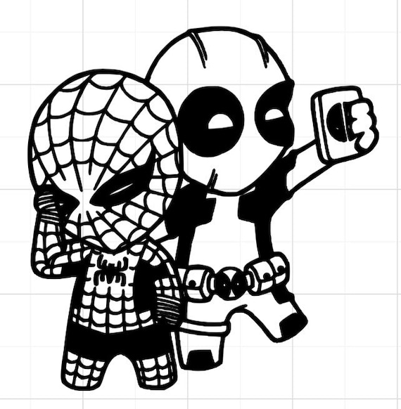 Dibujos animados de Spiderman y Deadpool - Etsy México