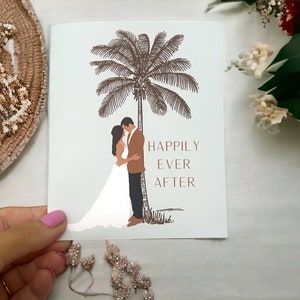 Wedding card | engagement card | palm tree card | greeting cards | couple boho wedding | beach wedding |