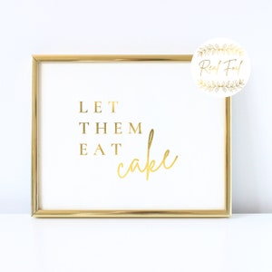 金箔押しの「Let Them Eat Cake」サイン、ケーキテーブル用ウェディングサイン、結婚披露宴サインデコレーション、ゴールドウェディング WS3 BS3
