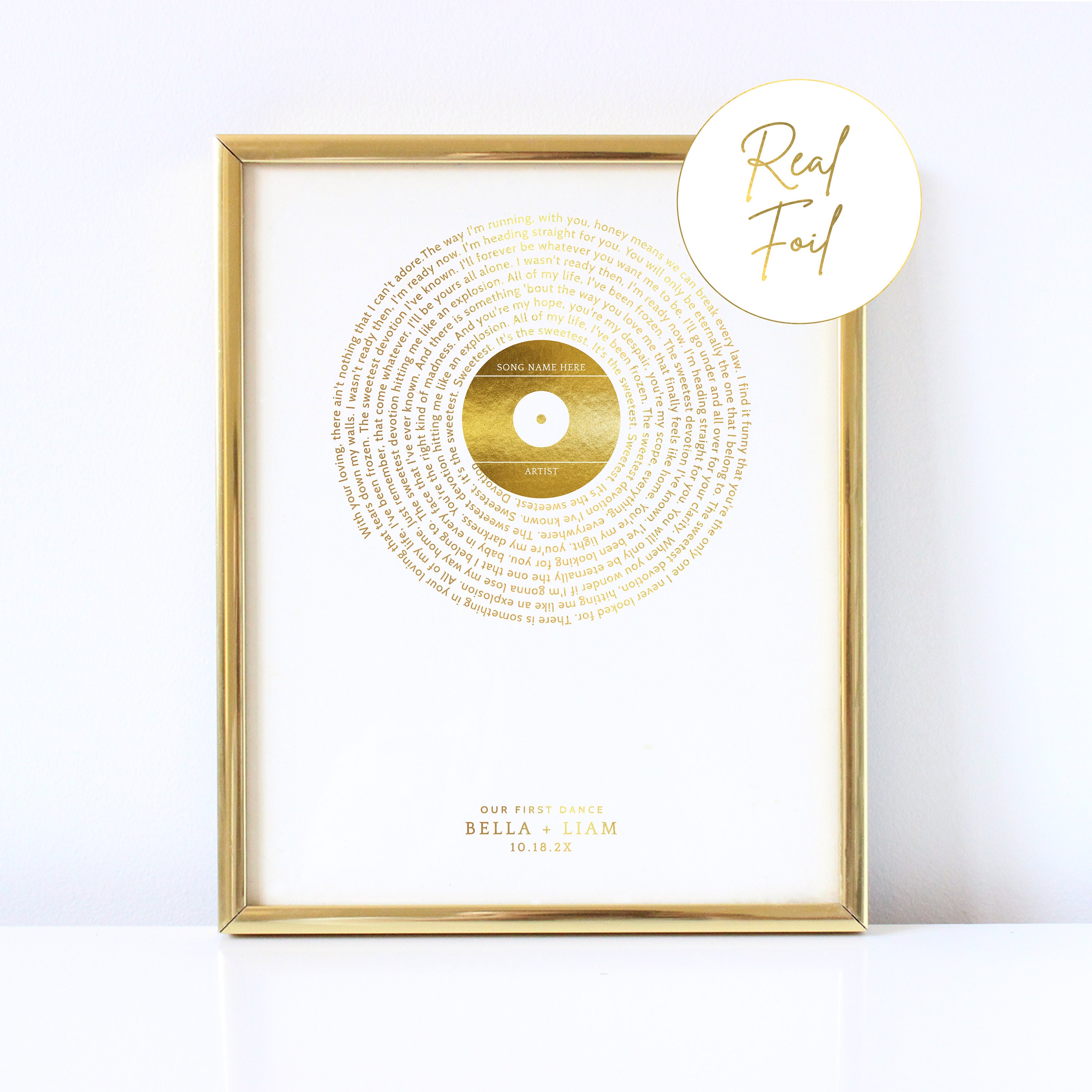 Sound of Gold - Custom Foil Lyrics Wall Art