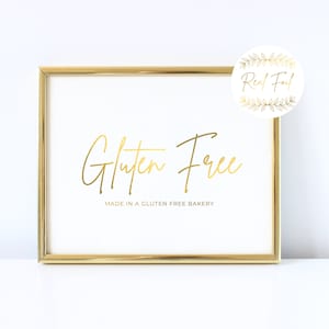 Gluten Free Sign For Sweets Table, Made In A Gluten Free Bakery, Wedding Dessert Table Bridal Shower Sweets Table, Dessert Table WS3 BS3