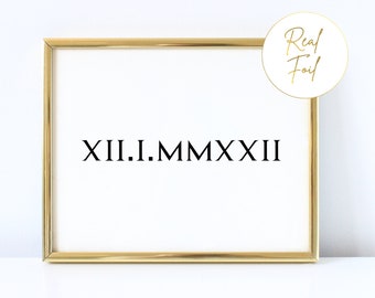 Personalized Gift For Wife Sentimental Gold Foiled Print Custom Roman Numeral Print Unique Gift For Her First Year Married Christmas Special