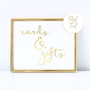 Letrero de tarjetas y regalos, decoración de fiestas, estampado de lámina de cobre, estampado de lámina de oro, letrero de recepción de boda, decoración de bodas, boda Boho S2