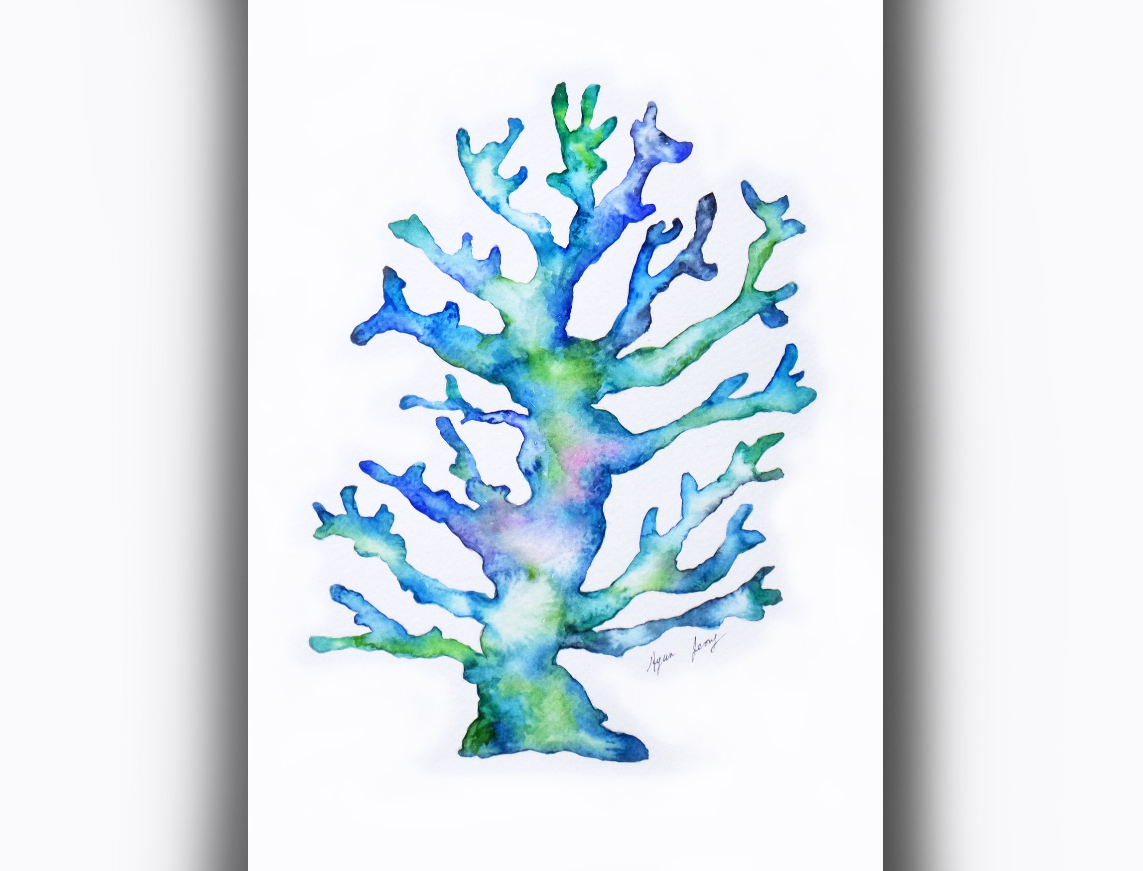 Coral Original Watercolor Painting Coral Watercolour Etsy