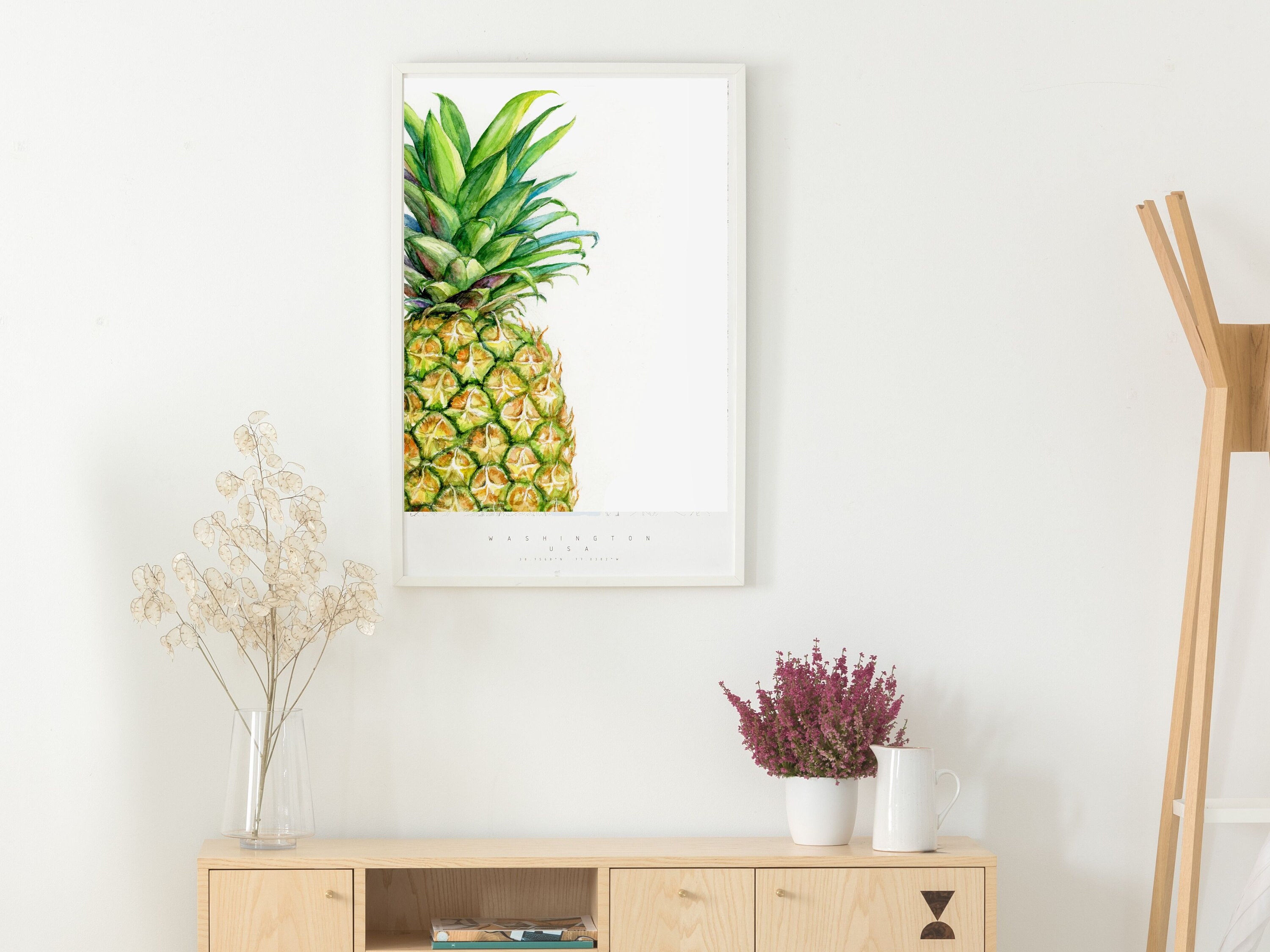 Ananas Aquarell Malerei aus original tropischen Obst Druck | Etsy