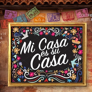 Mi casa es su casa, Mexican Sign, Mexican art, Mi Casa Es Su Casa sign, Mexican wall decor,guest room sign