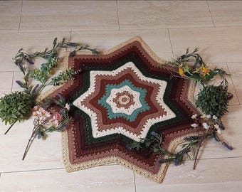 Star tablecloth (handmade, customizable, 60 cm - 130 cm), small tablecloth