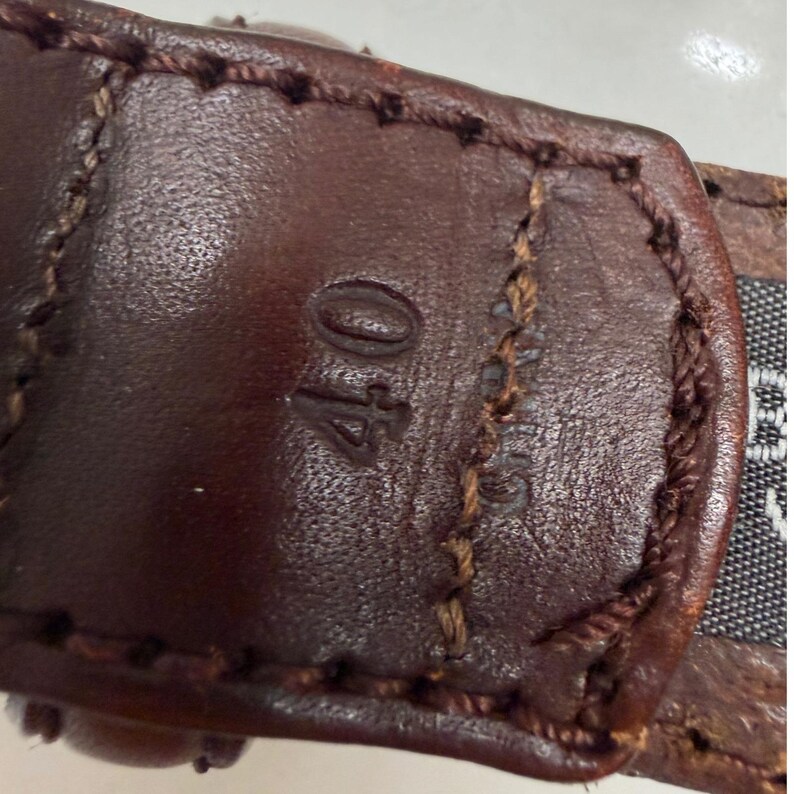 VTG Brighton Braided Woven Leather Belt Men 40 Brown Brass Buckle Casual Classic image 8