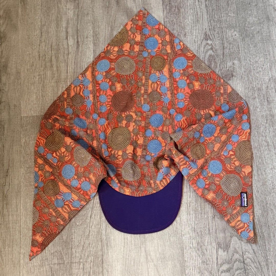 Patagonia 1996 Sun Rag Hat Mens Womens Organic Cotton Orange Purple ...