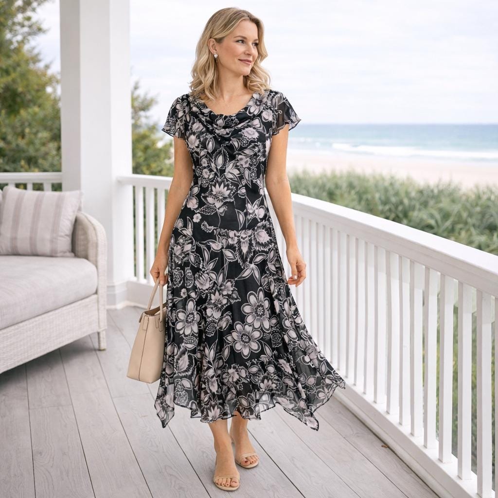 Black Chiffon Handkerchief Dress - Etsy
