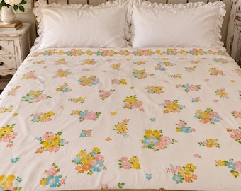 Vtg Penneys Fashion Manor Floral Flat Sheet Double Size Precale Cottagecore