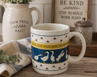 Vintage 80s Goose Coffee Mug Geese Duck Country Cottagecore Farmhouse Friend