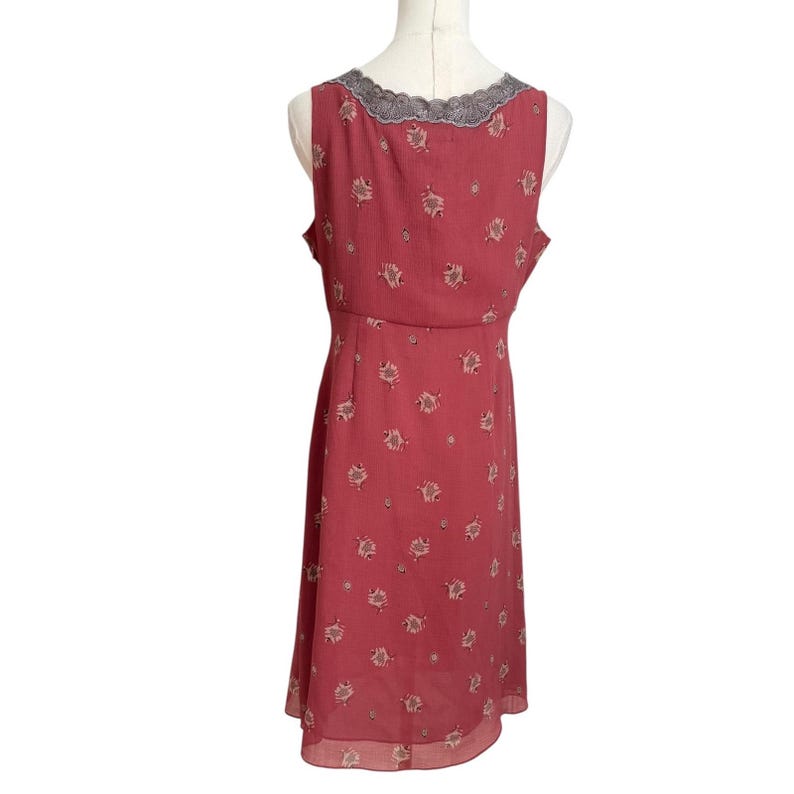 Vintage Free People Babydoll Floral Lace Trim Empire Waist Midi Dress Medium Y2K image 7
