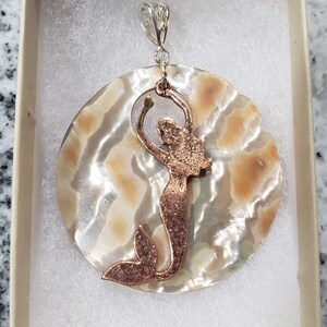 Abalone Pendant with Mermaid