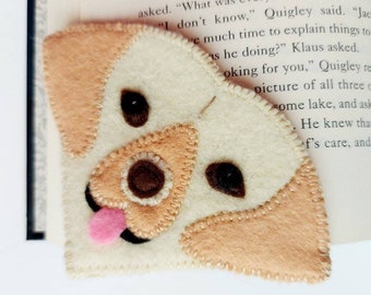 Dog bookmarks, Cockapoo gift, Labrador felt corner bookmark, Gifts for bookworm, Sheltie Dog mom birthday, Kids Reading gift, Back to school