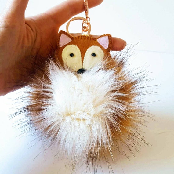 Fox Bag Hanger, Fox Gifts, Fluffy Purse Charm, Woodland Nursery Decor, Baby  Shower Present, Puff Ball , Foxy Lady Key Chains Gift for Her 